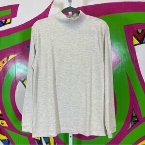 UR it, Cream/Grey Ribbed Long Sleeve Shirt. Size XL(20). In excellent condition!